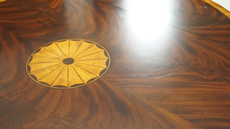 Hepplewhite Mahogany drop leaf side accent Table with Inlay Hand Made gallery