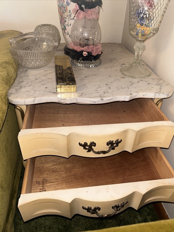 Hammary Marble Top 3 PC Coffee And End Table Set Vintage ANDERSON PICK UP ONLY