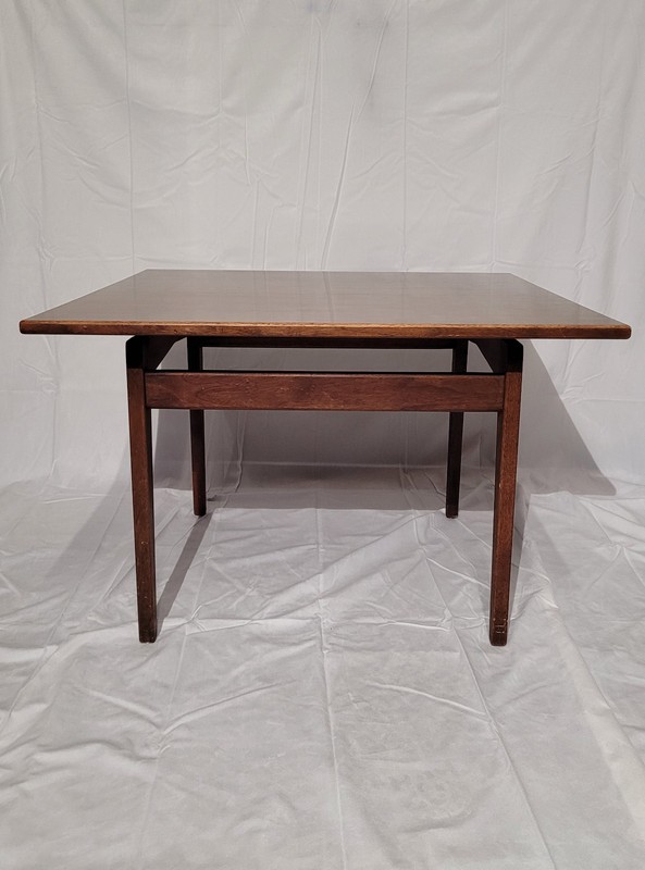 Mid Century Modern Jens Risom Walnut Floating Laminate Square Coffee Table MCM