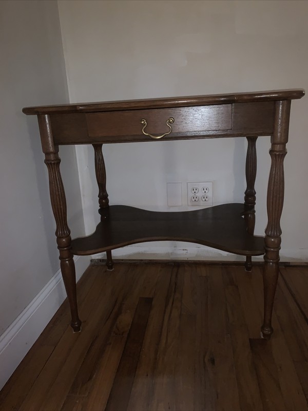 Antique Federal Writing Table, Oak Library Hall Desk /Table, American 1890-1920 gallery