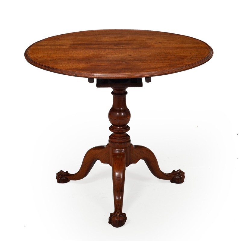 American Chippendale Carved Tilt-Top Ball and Claw Tea Table ca. 1770