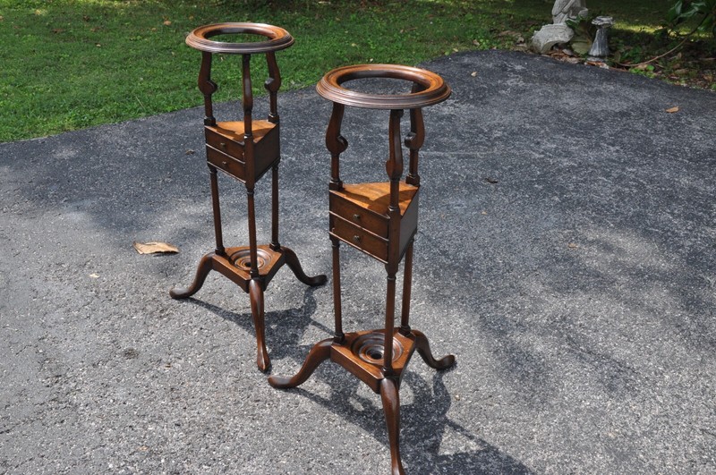 Pair Georgian Mahogany Shaving Stands / Plant Stands gallery