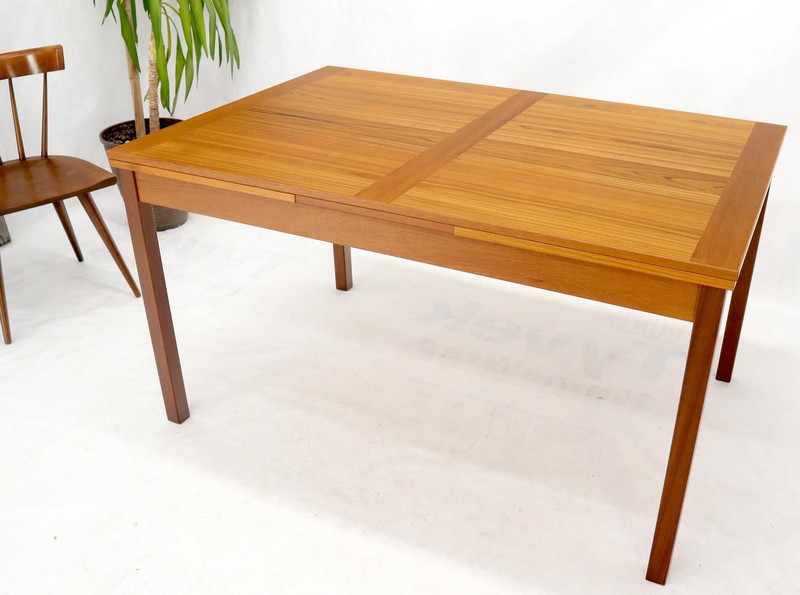 Danish Mid-Century Modern Teak Refectory Dining Table Leaves gallery