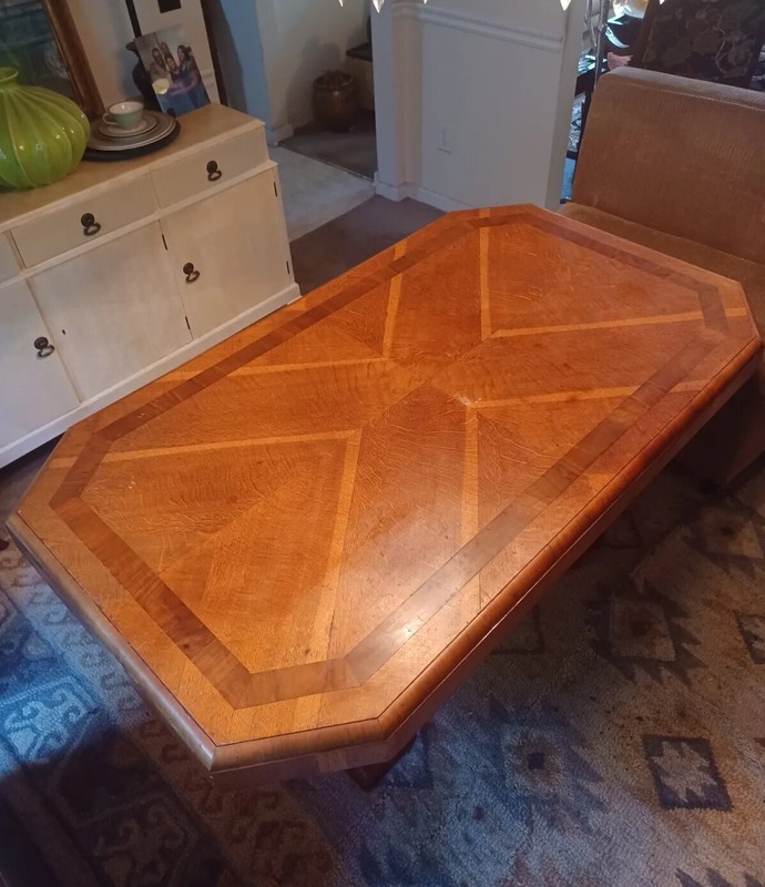 Mid-Century Modern MCM Dining Table with Unique Inlay Design