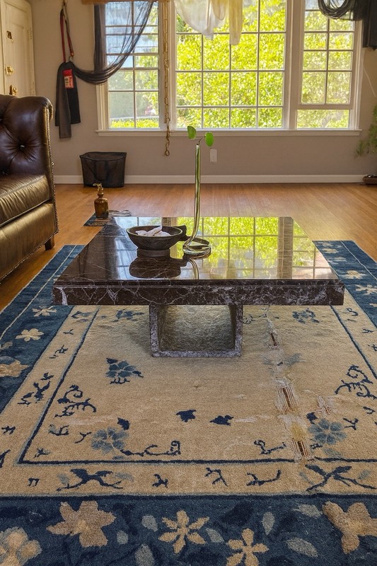 Vintage Italian Rosso Levanto Marble Coffee Table with Adjustable Height gallery