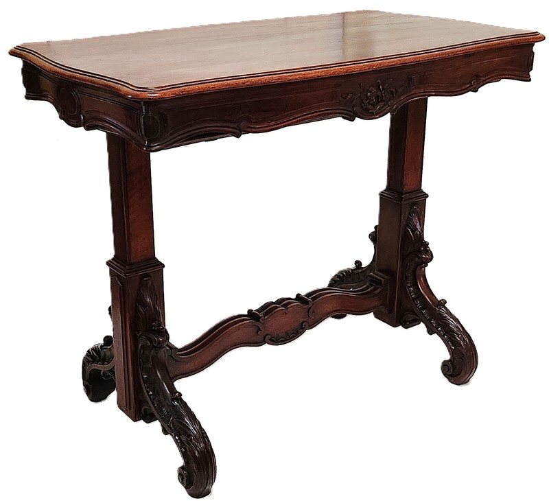 Dumbwaiter, Butler Stand, Serving Table, Metamorphic Shelves, Walnut, Rococo,36" gallery