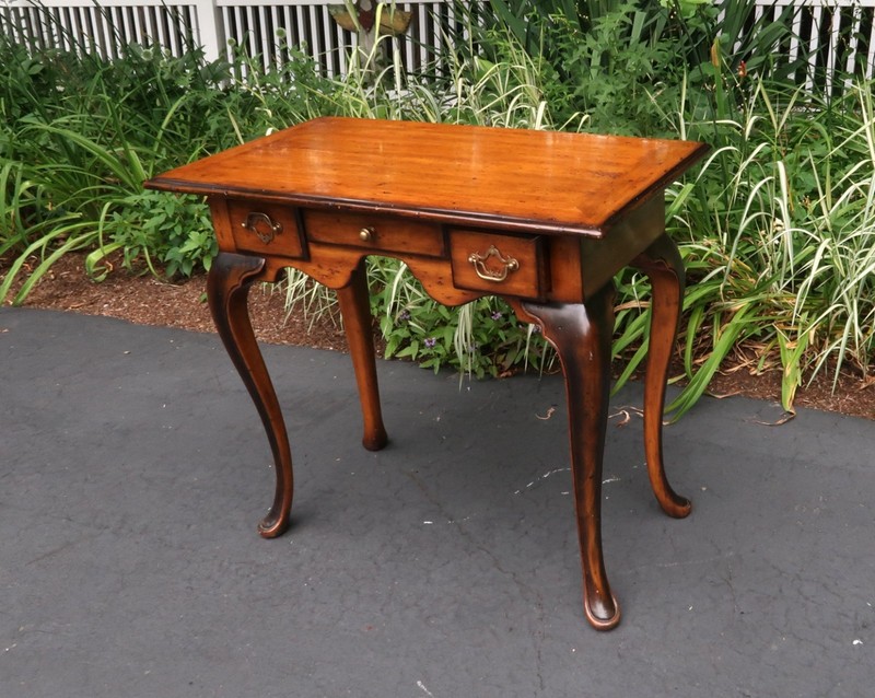 Theodore Alexander Wood Side Table Low Boy With Drawers Queen Anne Legs gallery