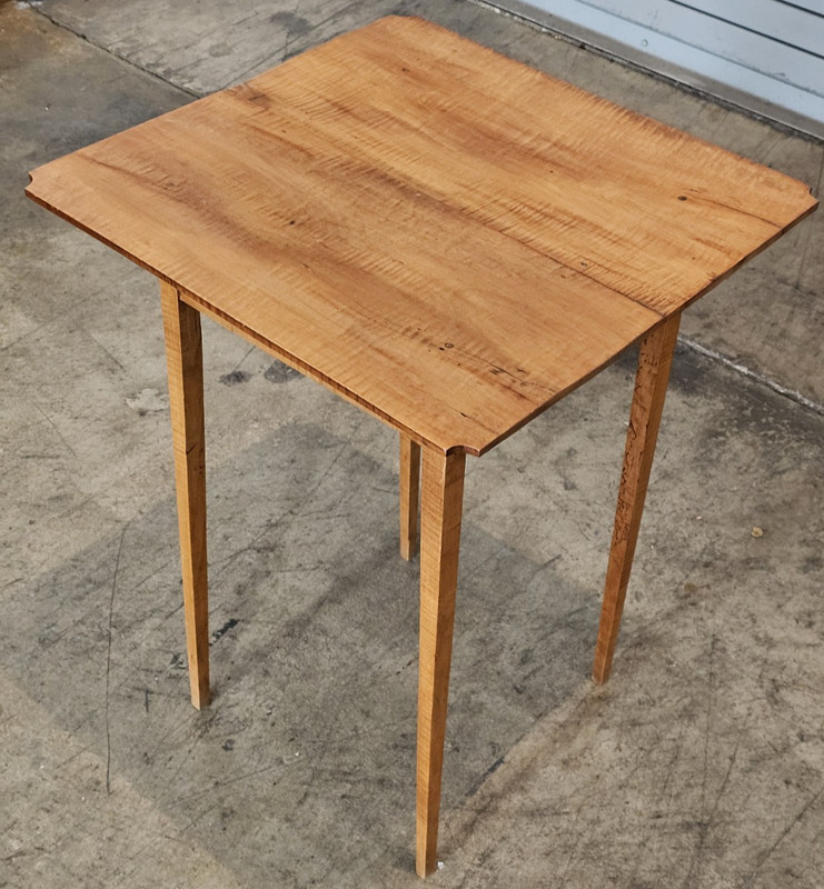 Antique Tiger Maple Federal Style Single Drawer Occasional Table Bench Made gallery