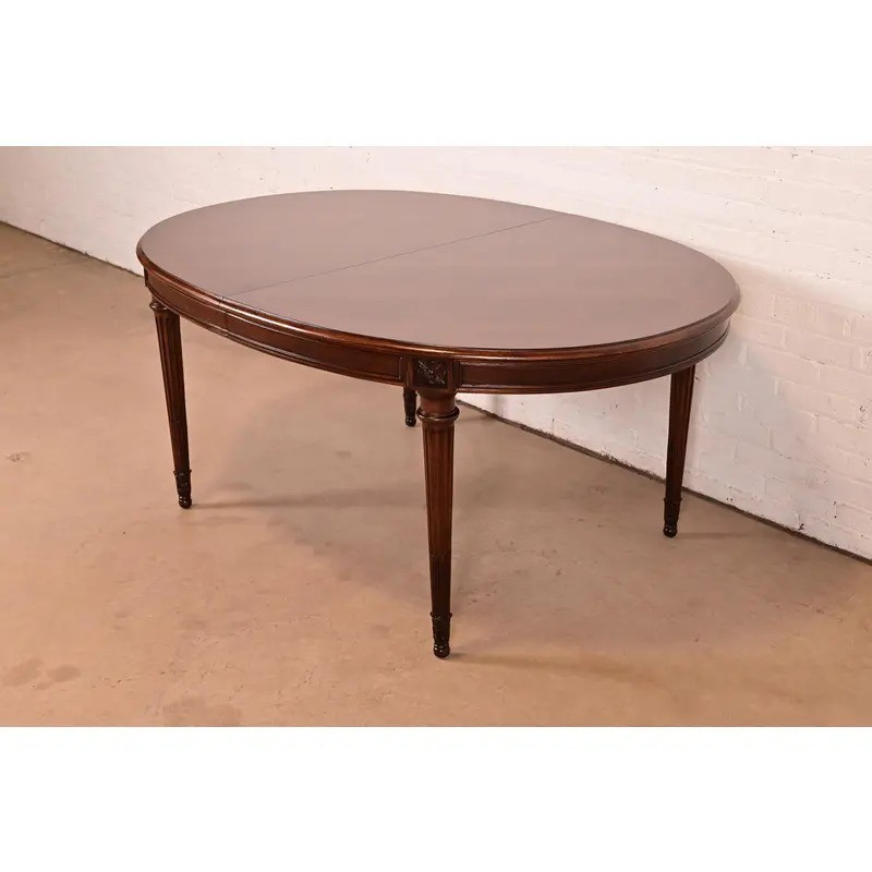 Karges French Regency Louis XVI Walnut Extension Dining Table, Newly Refinished gallery