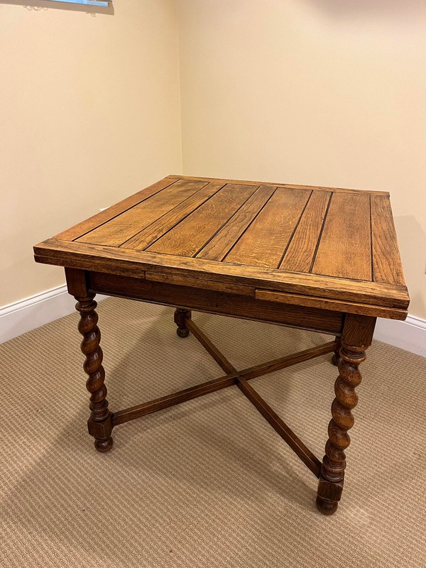 Antique English Oak Barley Twist Pub Table c1900 Extendable ~ DMV AREA PICKUP