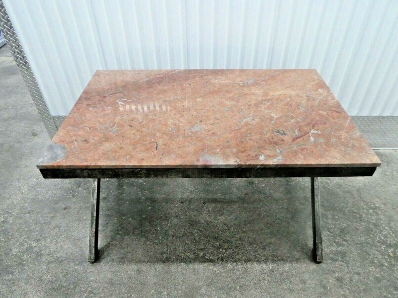 GORGEOUS NEOCLASSICAL IRON AND MARBLE RECTANGULAR CENTER TABLE W SNAKE gallery