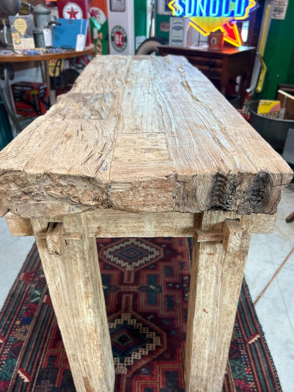 Reclaimed Wood Console Table, Mortise and Tenon Joinery gallery