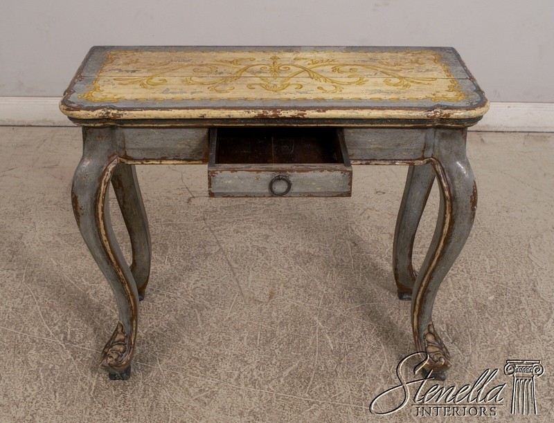 L68400: Italian Paint Decorated 1 Drawer Console Table gallery