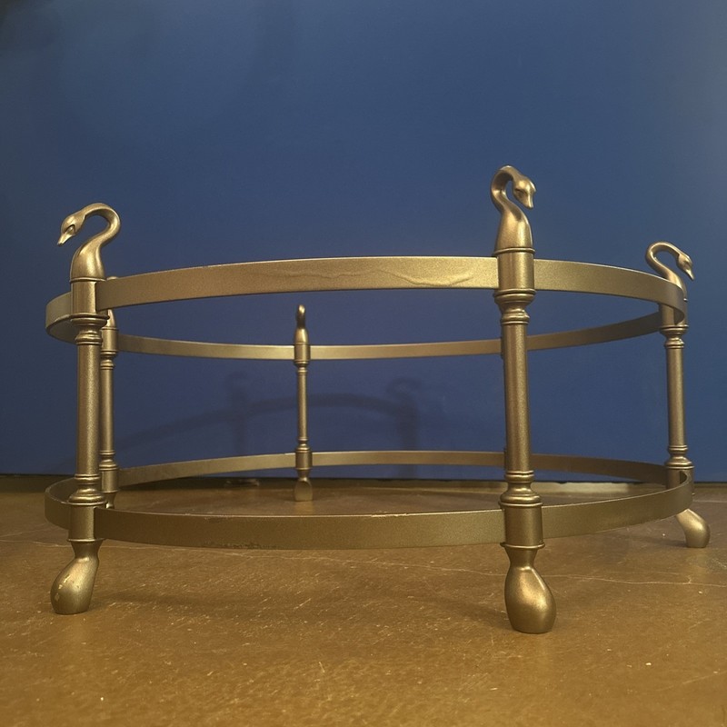 JANSEN Style Swan Coffee Table 31″ x 14.5″ with GLASS TOP, Hollywood Regency