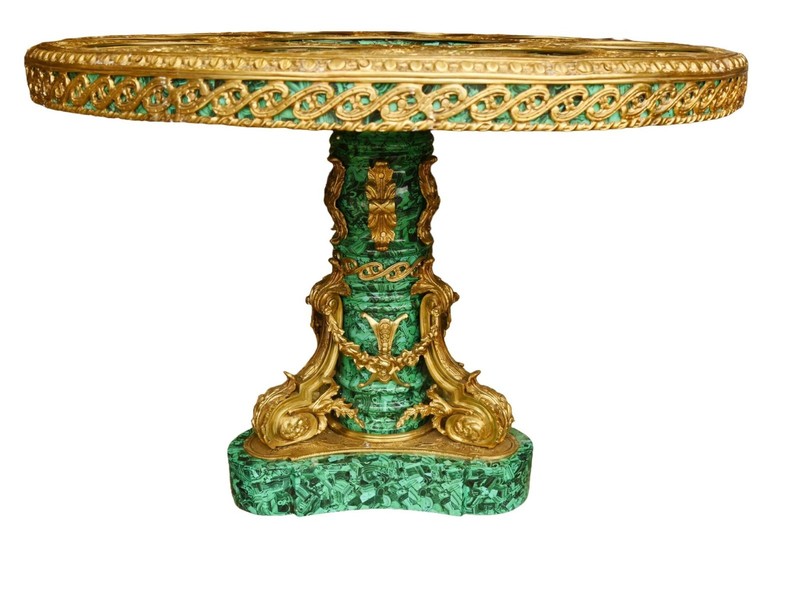 Napoleon III Malachite Centre Table Painted Plaques French Revival gallery