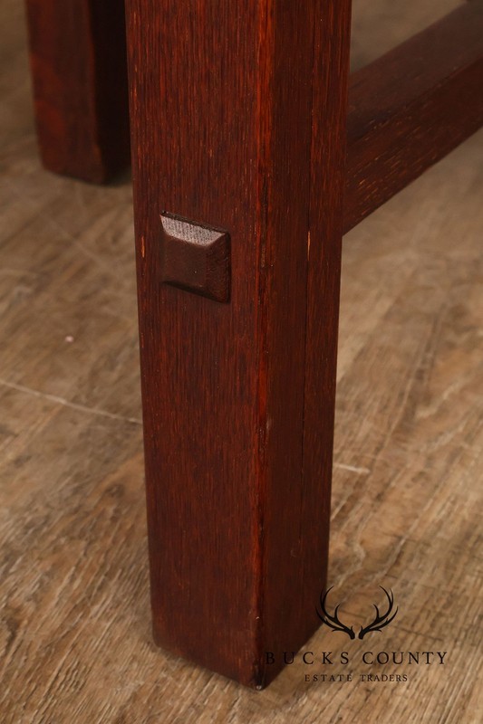 Antique L&JG Stickley Round Extendable Mission Oak Dining Table gallery