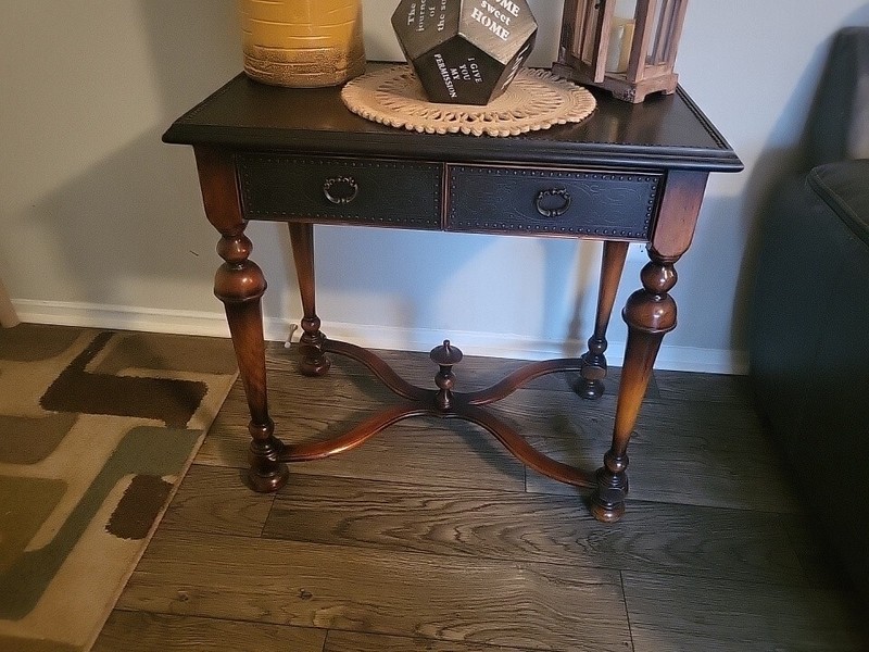 Antique Theodore Alexander Table, William And Mary Armory gallery