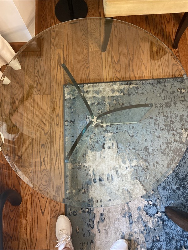 Mid Century Post Modern Round Glass Coffee Table by Leon Rosen gallery