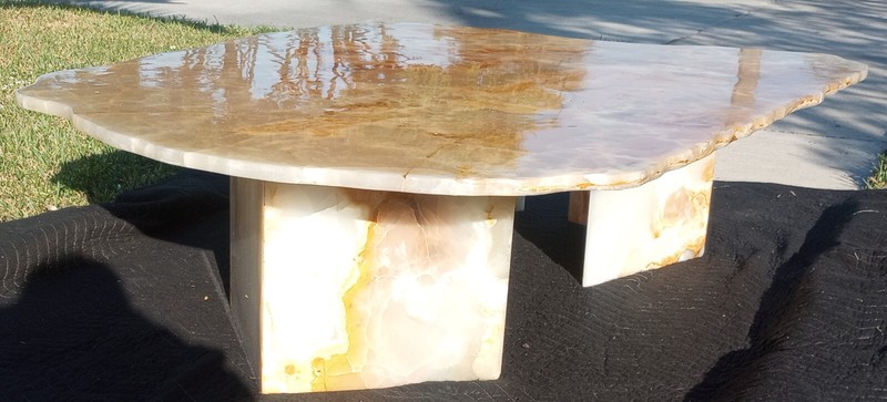 Vintage Mid Century Live Edge Onyx Coffee Table gallery