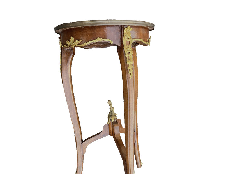 66568 Inlaid Louis XV Side Table Stand Bronze Ormalu gallery