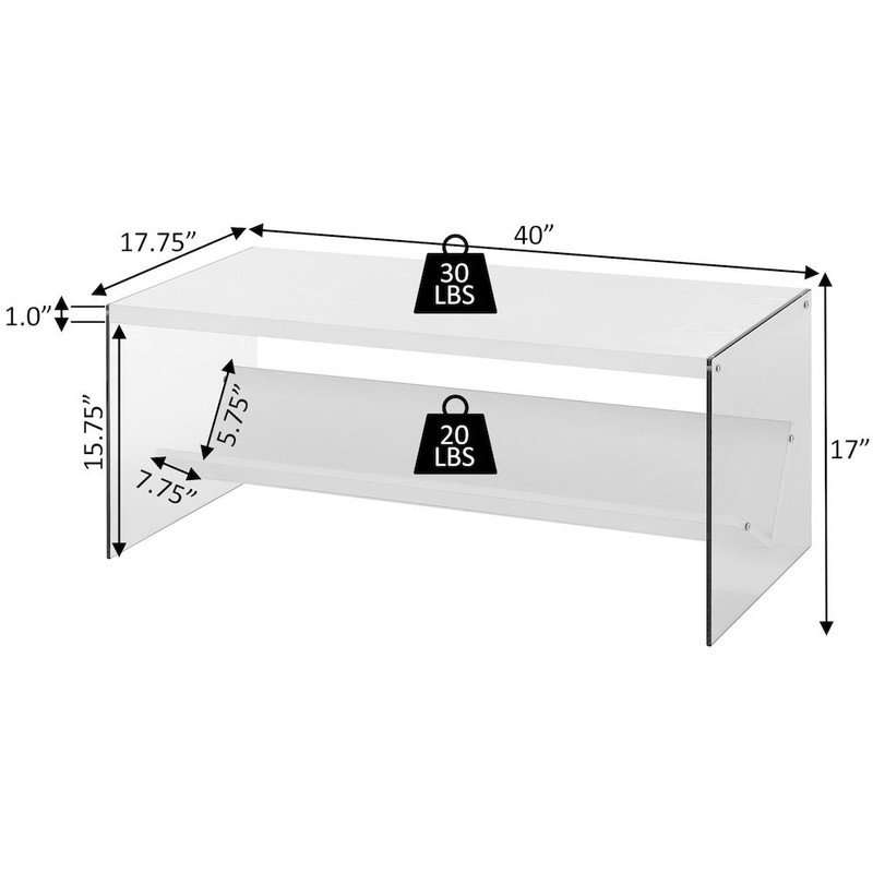 SoHo Glass Coffee Table with Shelf gallery