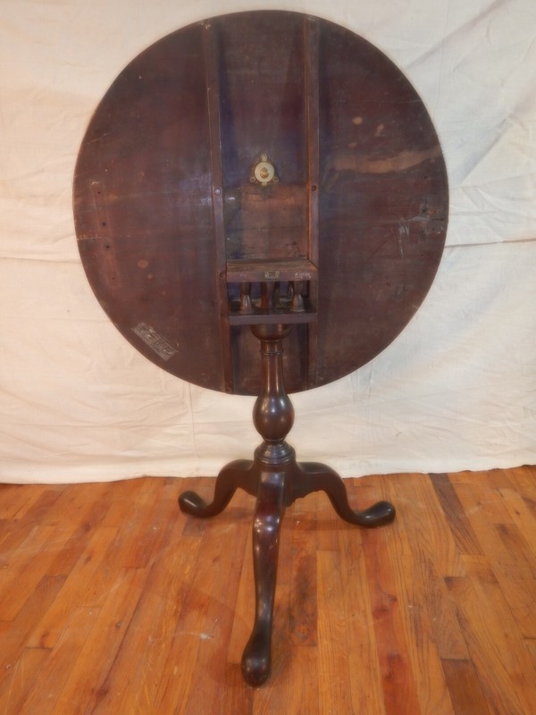 Antique Walnut Tilt Top Tea Table with Birdcage Queen Anne gallery