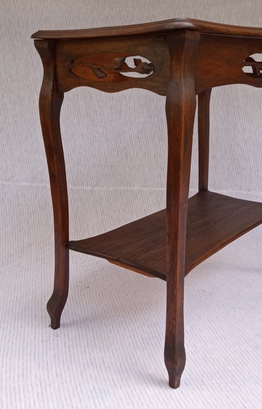 Antique French Provencial Rustic Oak Hall Entry Side Table circa early 1900 gallery