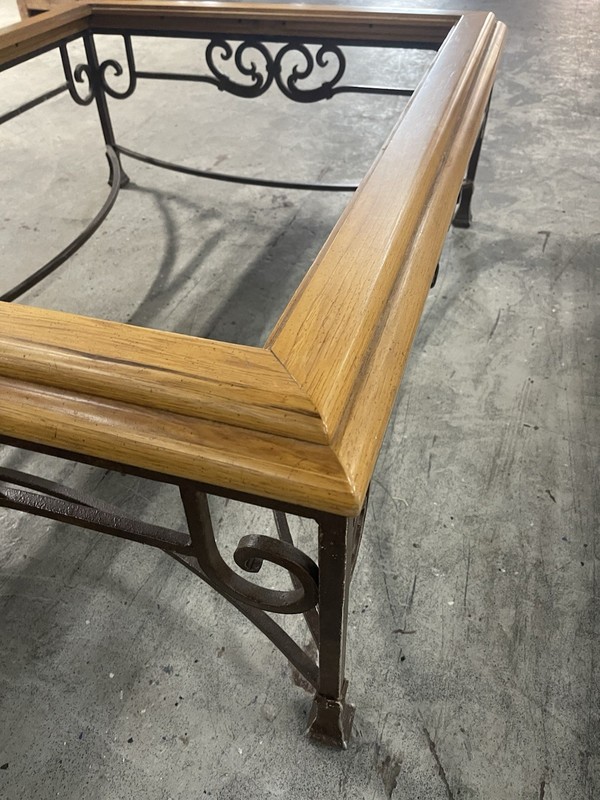 Drexel Heritage Wrought Iron, Wood Trim And Bravled Glass Top gallery