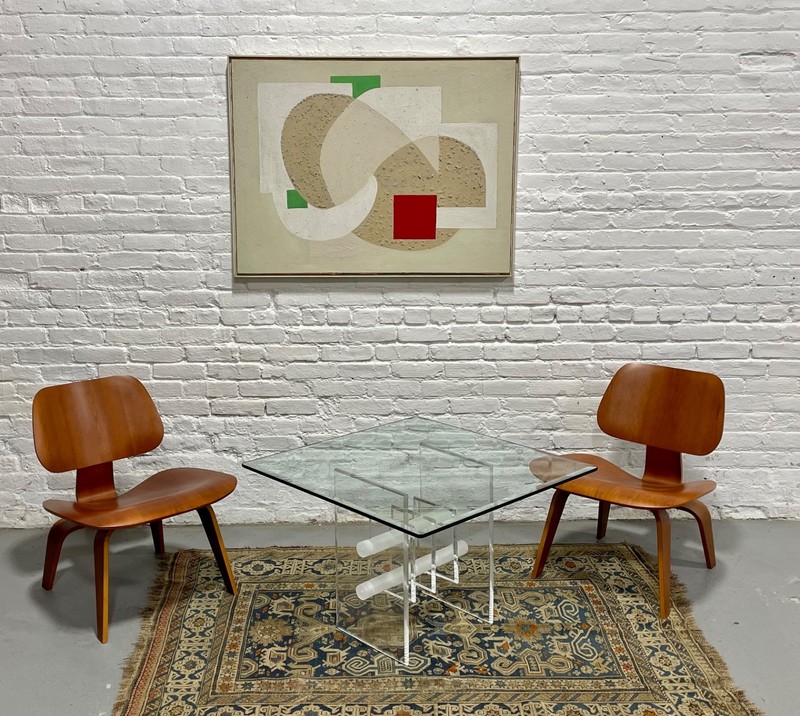 Mid Century Modern Lucite & Glass Coffee / Side Table, c. 1970s gallery