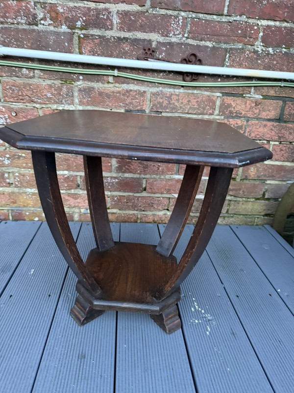 Antique Art Deco 2 Tier Side Table Lamp Table Plant Stand Coffee Table gallery