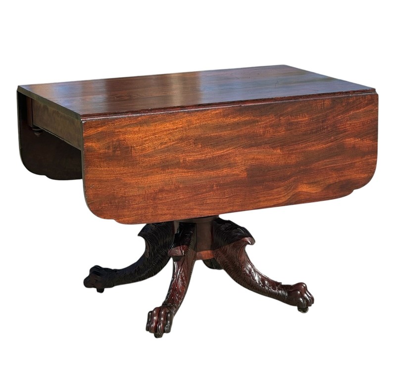 Antique Federal New York Duncan Phyfe Mahogany Breakfast Table on Carved Base gallery