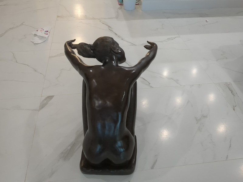 Bronze Female Nude Highly Polished Sculpture Coffee Table H 24 W 33 D 36 gallery