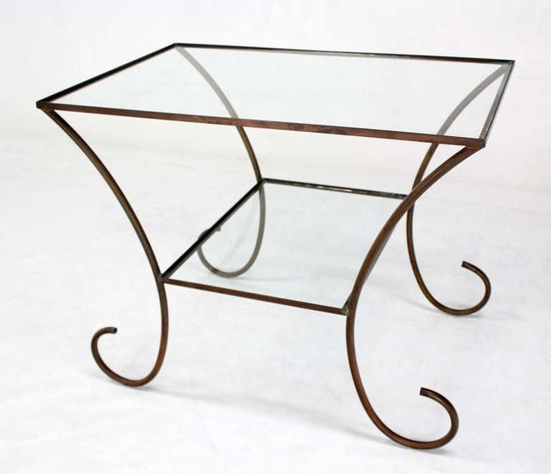 Large Deco Style Solid Brass Serving Console Hall Table circa 1930s Nice Patina gallery