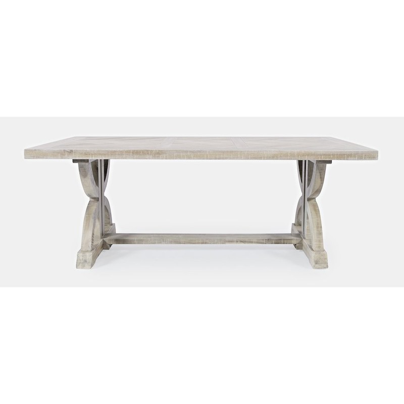Fairview Transitional Herringbone Distressed Acacia Coffee Table
