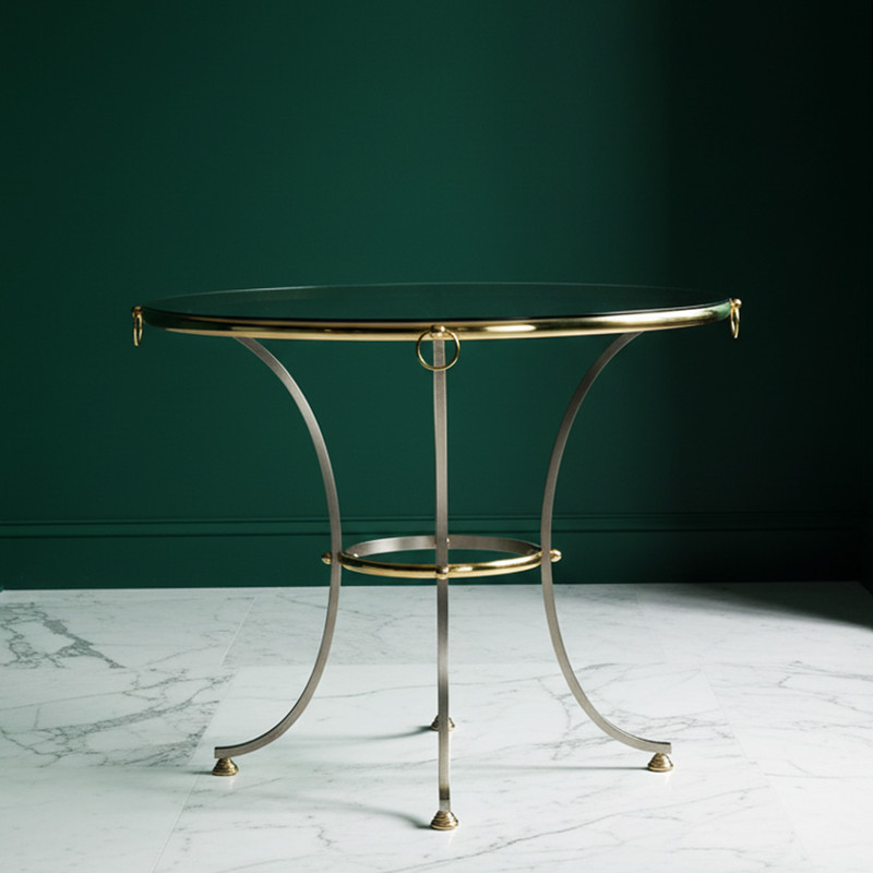 Hollywood Regency Maison Jansen Style Circular Dining Table ca. 1970s gallery
