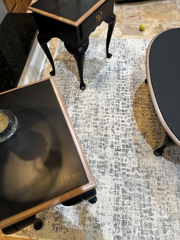 Provincial all wood , Newly Refinished. Two side tables and coffee table. gallery