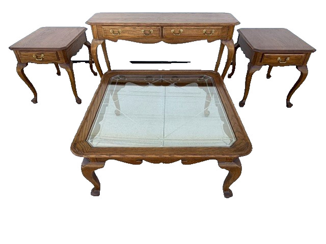 Ethan Allen Vintage Canterbury Oak end, coffee, & sofa tables