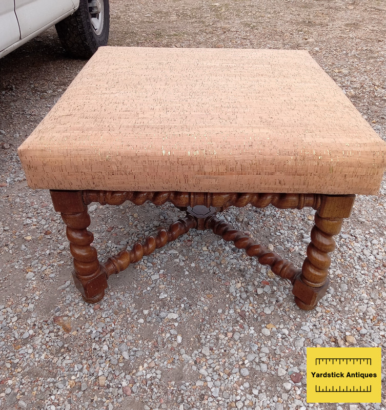 Oak Barley Twist Brindle Cork Print Vinyl Coffee Table / Bench (CT-32) gallery