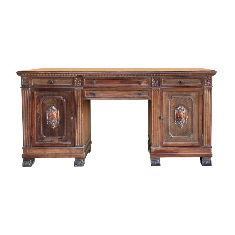 Vintage Traditional Single Plank Wood Carving Desk Console Table Cabinet ws4250