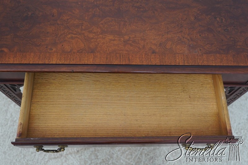 L68632: Chippendale Style Burl Walnut & Mahogany Sofa Table gallery