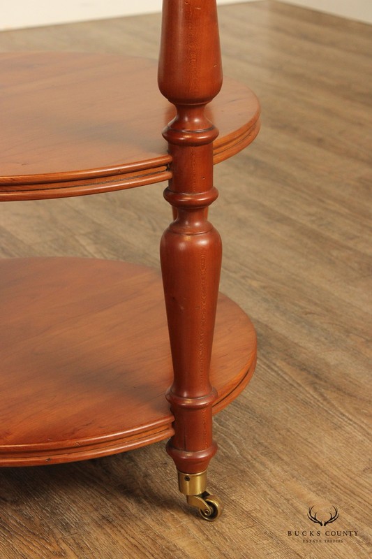 Harden Solid Cherry Round Three-Tier Side Table gallery