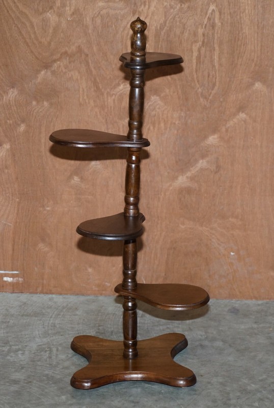 PAIR OF HARDWOOD WHATNOT ADJUSTABLE SIDE END TABLES CAKE STANDS DISPLAY STANDS gallery