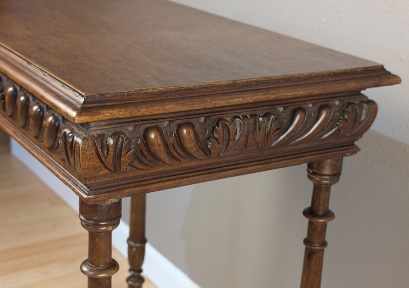 Antique French Oak Wood End/Lamp Table/Nightstand with Lift Top gallery