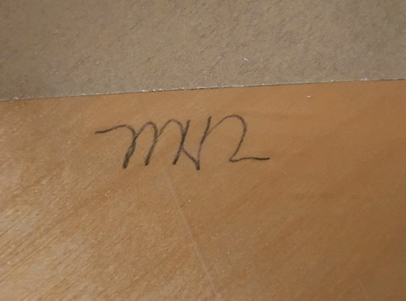 Benjamin Le Signed Postmodern Wood Inlay Dining Table. 1990's Axi Furniture gallery