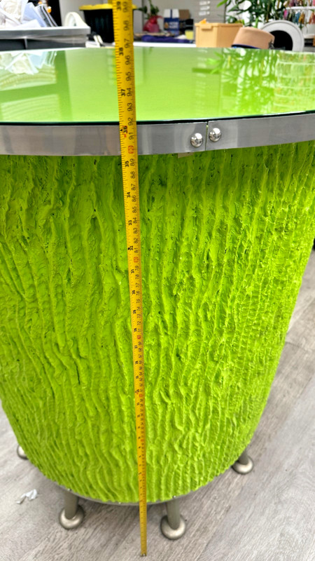 Vintage Atomic Style Fiberglass Planter Converted Coffee Table Custom Glass Top gallery