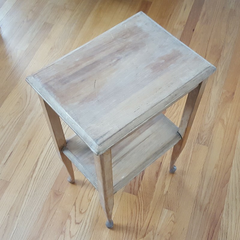 Vintage Two Tier Solid Side Table 1940s/50s Farmhouse/Beach House Lovely Patina! gallery