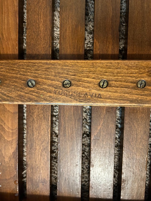 Yugoslavia Mid-Century Wood Slat Side Tables - 2 of them gallery