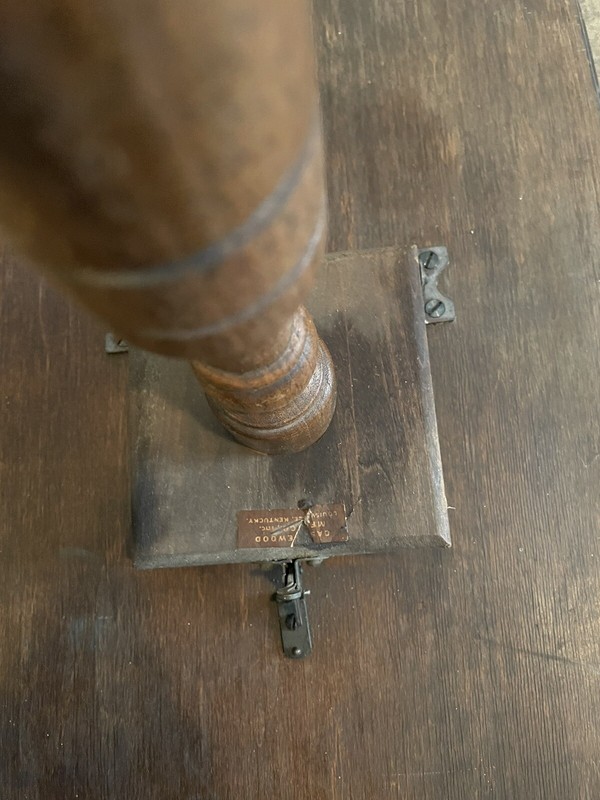 Antique Wood Tilt Top Side Table Square gallery