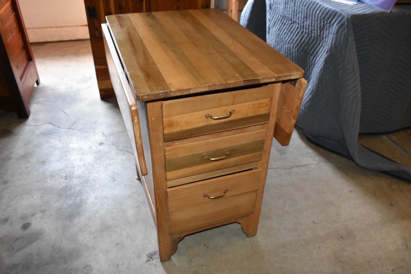 Antique Drop-Leaf Butcher Block Kitchenette Table gallery