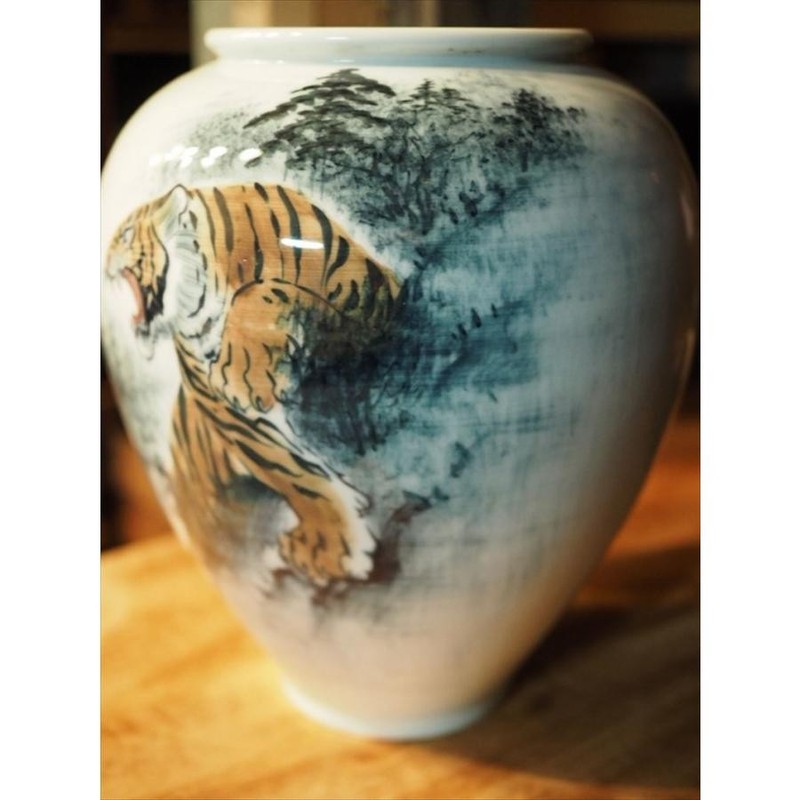 Tiger Koro Vase Japan Used Item K23302 gallery